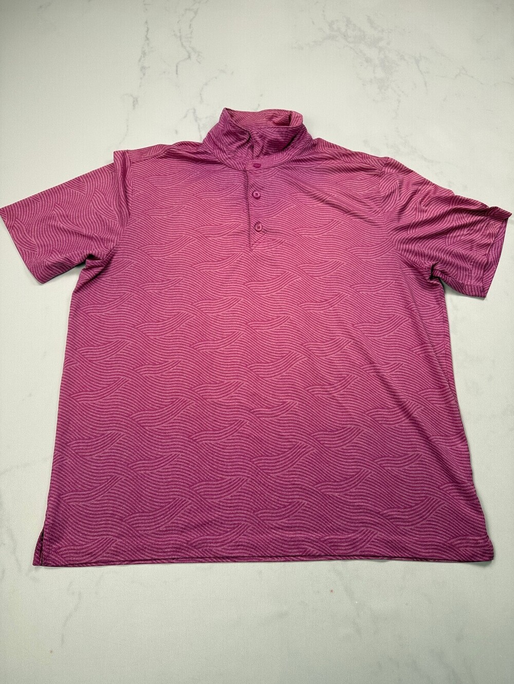 Cutter & Buck Polo Shirt Pink 90s Adjustable Buttons - Mens XL